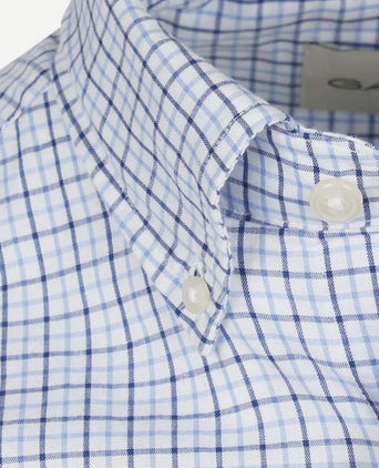 Casual overhemd poplin ruit blauw