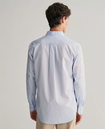 Casual overhemd poplin lichtblauw