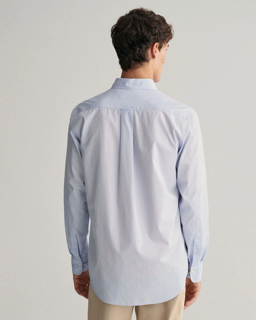 Casual overhemd poplin lichtblauw