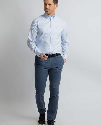 Overhemd twill lichtblauw