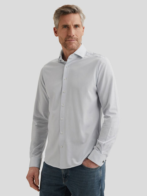 Overhemd elevated knit lichtblauw