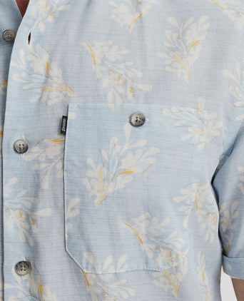 Short sleeve overhemd linnen lichtblauw