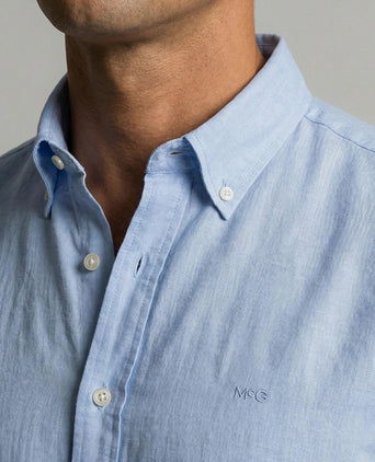 Overhemd cotton linen lichtblauw