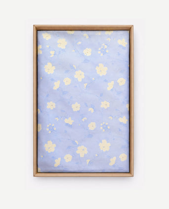 Zijde pochet bloem beige