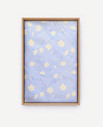 Zijde pochet bloem beige
