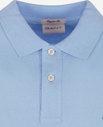 Shield piqué poloshirt lichtblauw