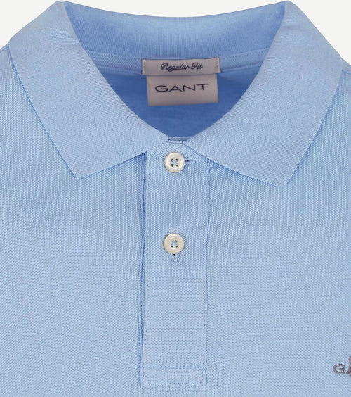 Shield piqué poloshirt lichtblauw