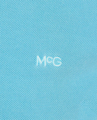 Piqué polo aqua blauw