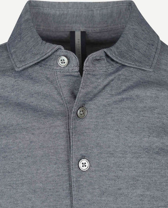 Poloshirt luxury knitted melange blauw