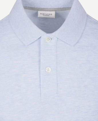 Piqué poloshirt melange lichtblauw