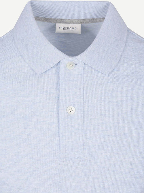 Piqué poloshirt melange lichtblauw