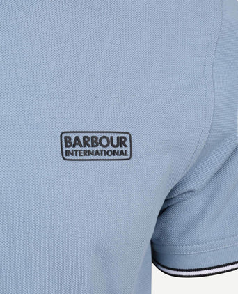 International piqué poloshirt evan tipped blauw