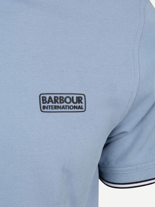 International piqué poloshirt evan tipped blauw