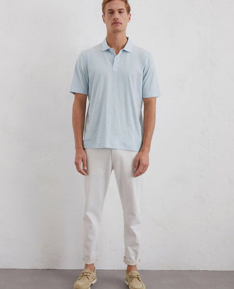 Poloshirt slubs starlight blauw