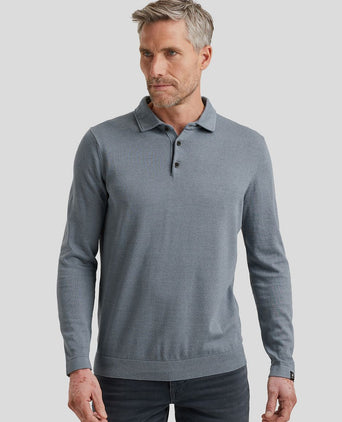 Longsleeve poloshirt blauw