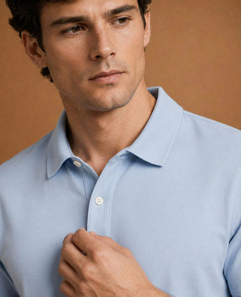 The James poloshirt lichtblauw