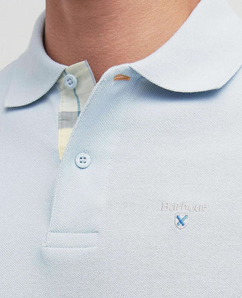 Tartan pique polo lichtblauw