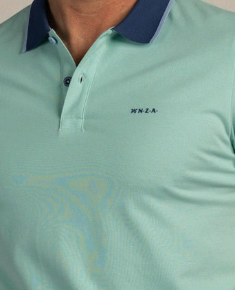 Polo foxton piqué pale leaf