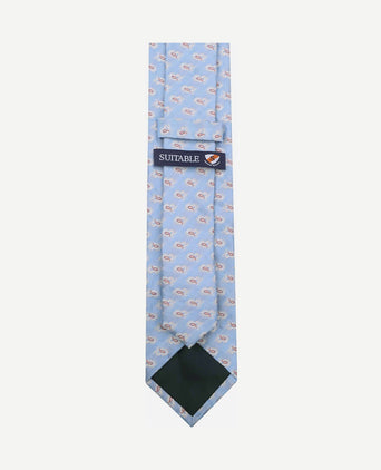 Stropdas zijde paisley licht blauw