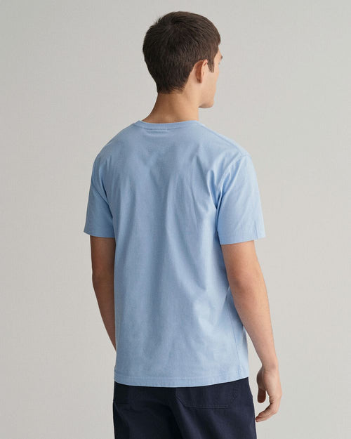 T-shirt shield logo lichtblauw