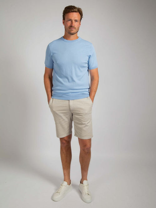 Knitted t-shirt wap lichtblauw