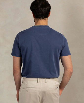 T-shirt faded logo donkerblauw