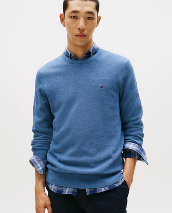 Tommy Hilfiger structure trui blauw | Regular-fit