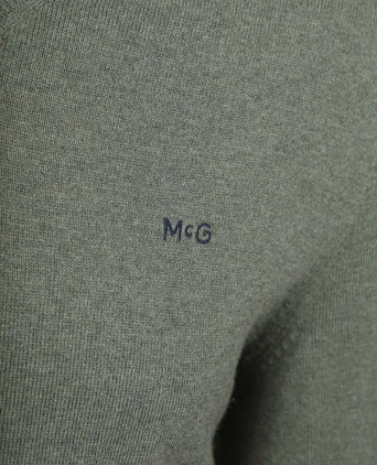 Trui merino blend v-hals sage groen