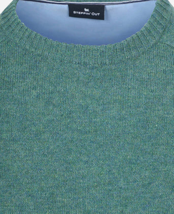 Steppin' Out trui lamswol aqua groen | Regular-fit