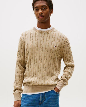 Tommy Hilfiger pullover cable sandalwood | Regular-fit