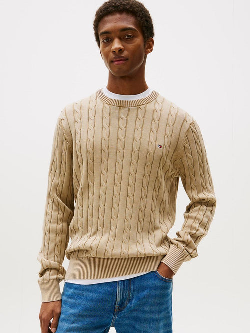 Tommy Hilfiger pullover cable sandalwood | Regular-fit