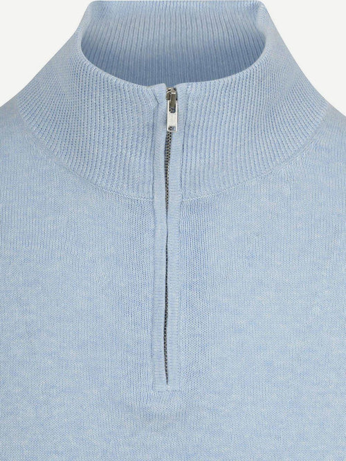 Half-zip trui colin lichtblauw