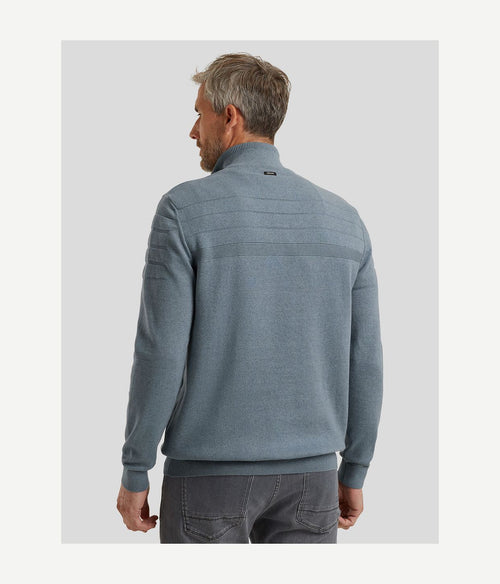 Vanguard trui halve rits structuur lichtblauw | Regular-fit