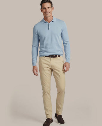 Compact cotton poloshirt staal blauw