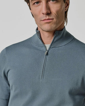 halve rits pullover luxury basic blauw