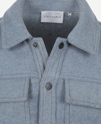 Overshirt wool blend blauw