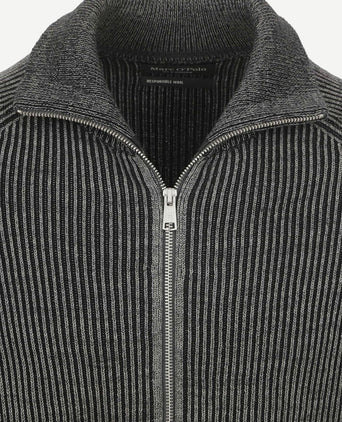 Vest rib wol mix grijs