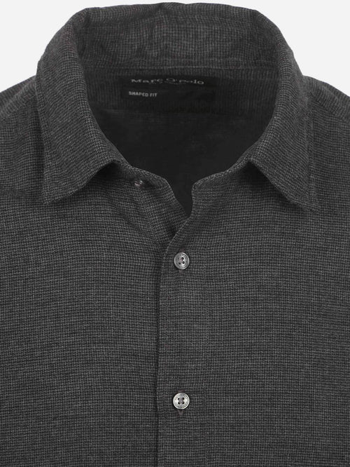 Marc o'polo overhemd flanel print antraciet | Regular-fit