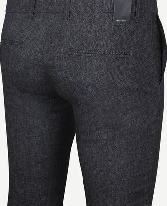 Mac broek Lennox melange donkerblauw