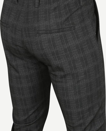 Mac chino griffin ruit antraciet | Slim-fit