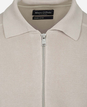 Cardigan zip grey silk