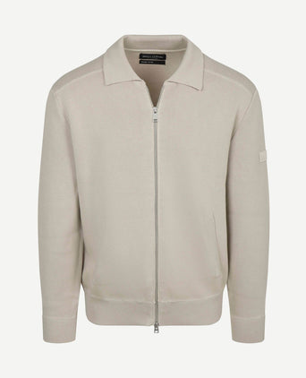 Cardigan zip grey silk