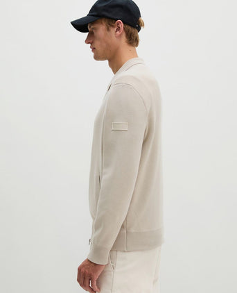 Cardigan zip grey silk