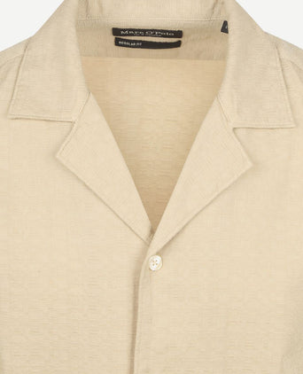 Crèpe overhemd short sleeves beige