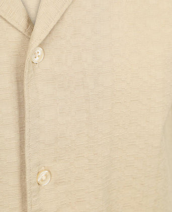 Crèpe overhemd short sleeves beige