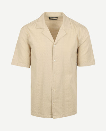 Crèpe overhemd short sleeves beige