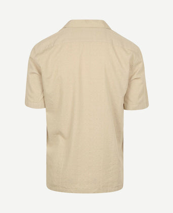 Crèpe overhemd short sleeves beige