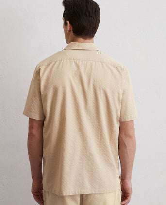 Crèpe overhemd short sleeves beige