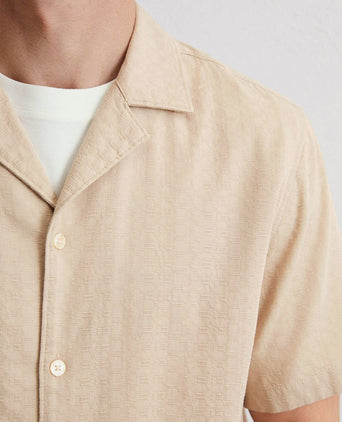 Crèpe overhemd short sleeves beige