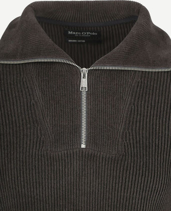 Marc o'polo halve rits trui antraciet | Regular-fit